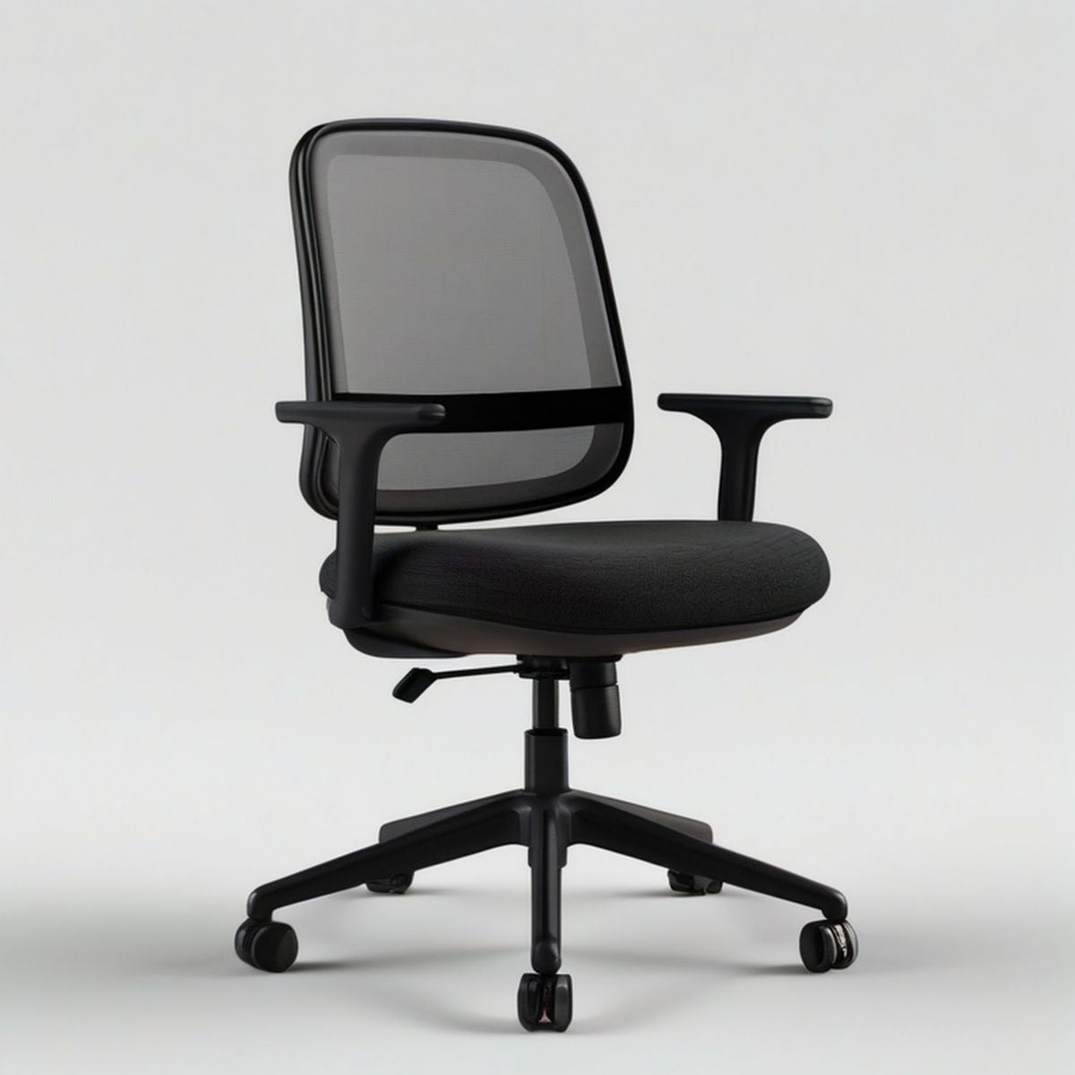 Ergonomischer Drehstuhl mit Netzrückenlehne und Armlehnen, Schwarz, 60 x 60 x 91–101 cm