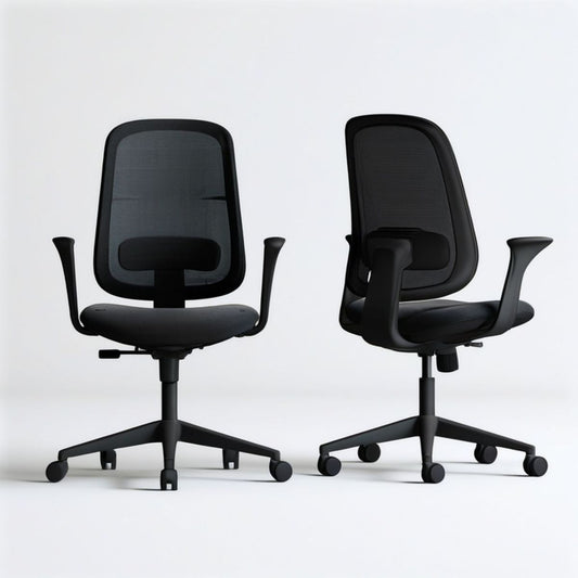 Ergonomischer Bürodrehstuhl mit Netzrücken, Schwarz, 60 x 60 x 96–106 cm