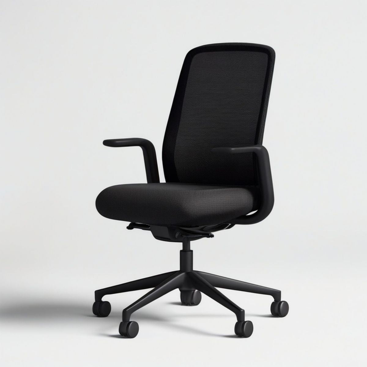 Ergonomischer Bürostuhl mit Netzrückenlehne und Armlehnen, Schwarz, 62 x 62 x 97–107 cm