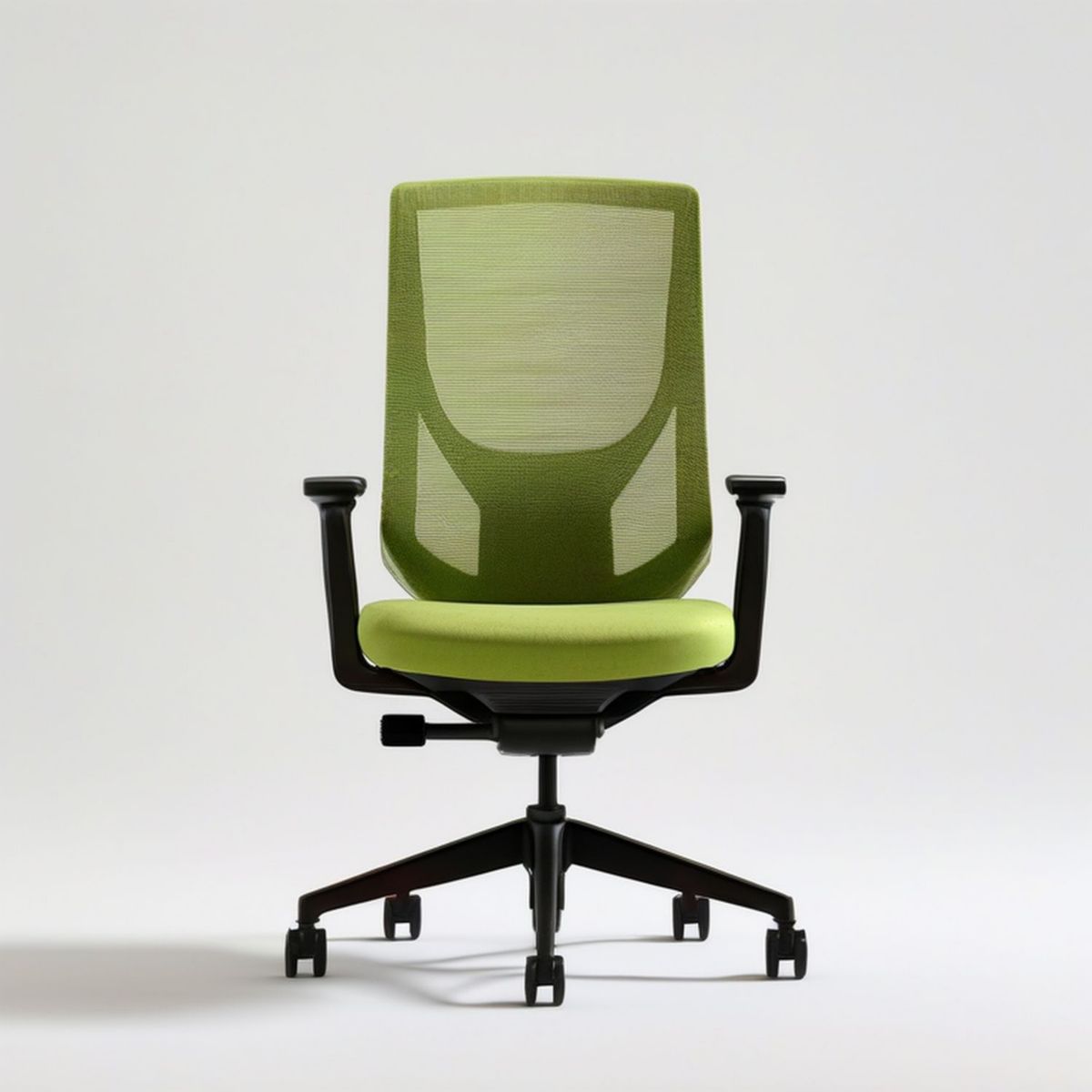 Ergonomischer Bürodrehstuhl mit Armlehnen, Netzrücken, Grün/Schwarz, 62 x 62 x 112–122 cm